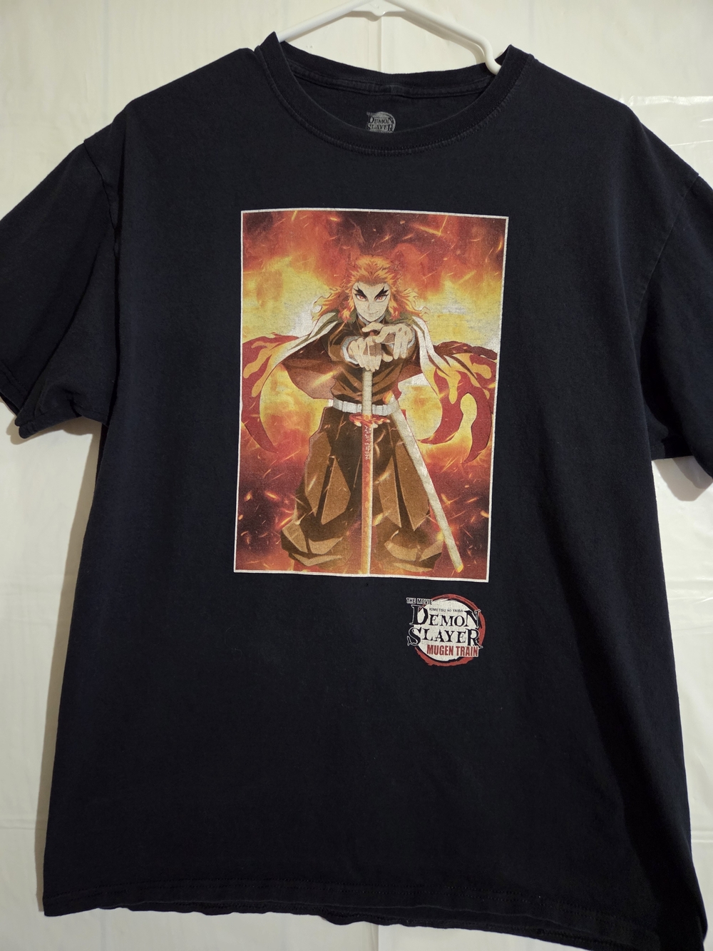 Demon Slayer Rengoku Graphic Tee - Black. The Movie Mugen Train: The Flame
